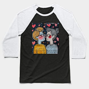 Nerd Couple 2024 Valentines Day Drawing Baseball T-Shirt